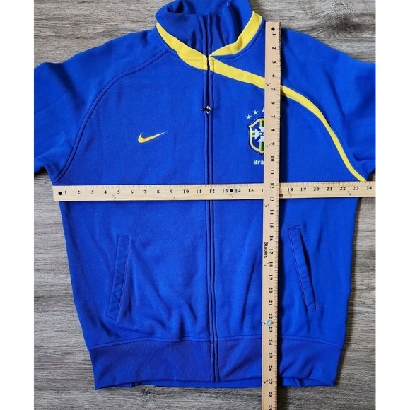 Brazil Nike Track Jacket CBF 2008-09 Blue Yelllow Soccer Football Sz X-Large Y2K - Picture 4 of 11